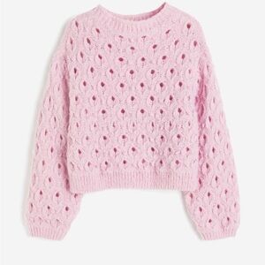 H&M Divided pink textured hole sweater